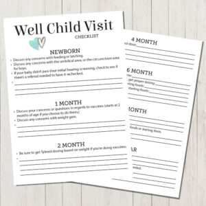 Well Child Visit Checklist