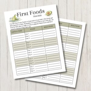 First Foods Tracker, as seen in A Nurse in Your Purse